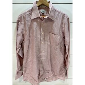 Vintage Enro Natural Blend Oxford Button Down Shirt Men's Red White Stripe L/XL
